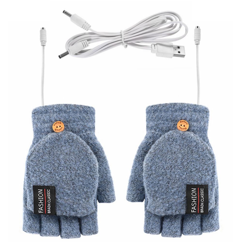 Vingerloze USB-handschoenen, aan twee kanten verwarmd
