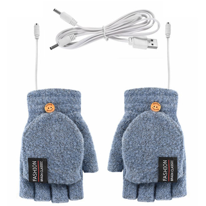 Vingerloze USB-handschoenen, aan twee kanten verwarmd