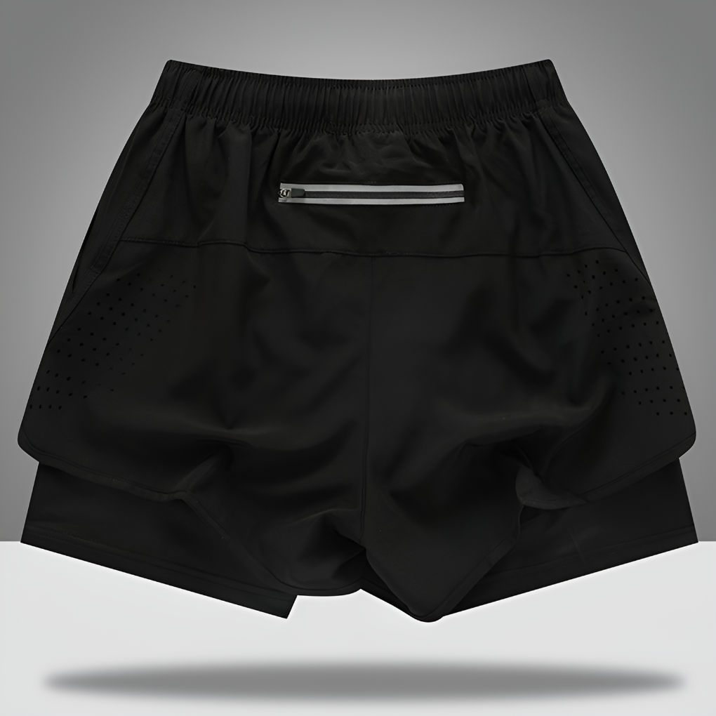 Snel drogende hardloopshorts voor heren met rits
