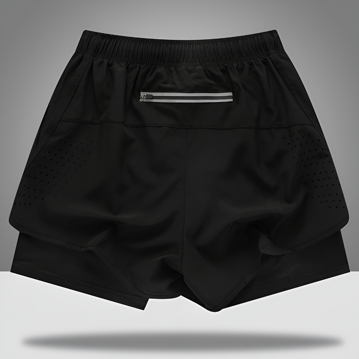 Snel drogende hardloopshorts voor heren met rits