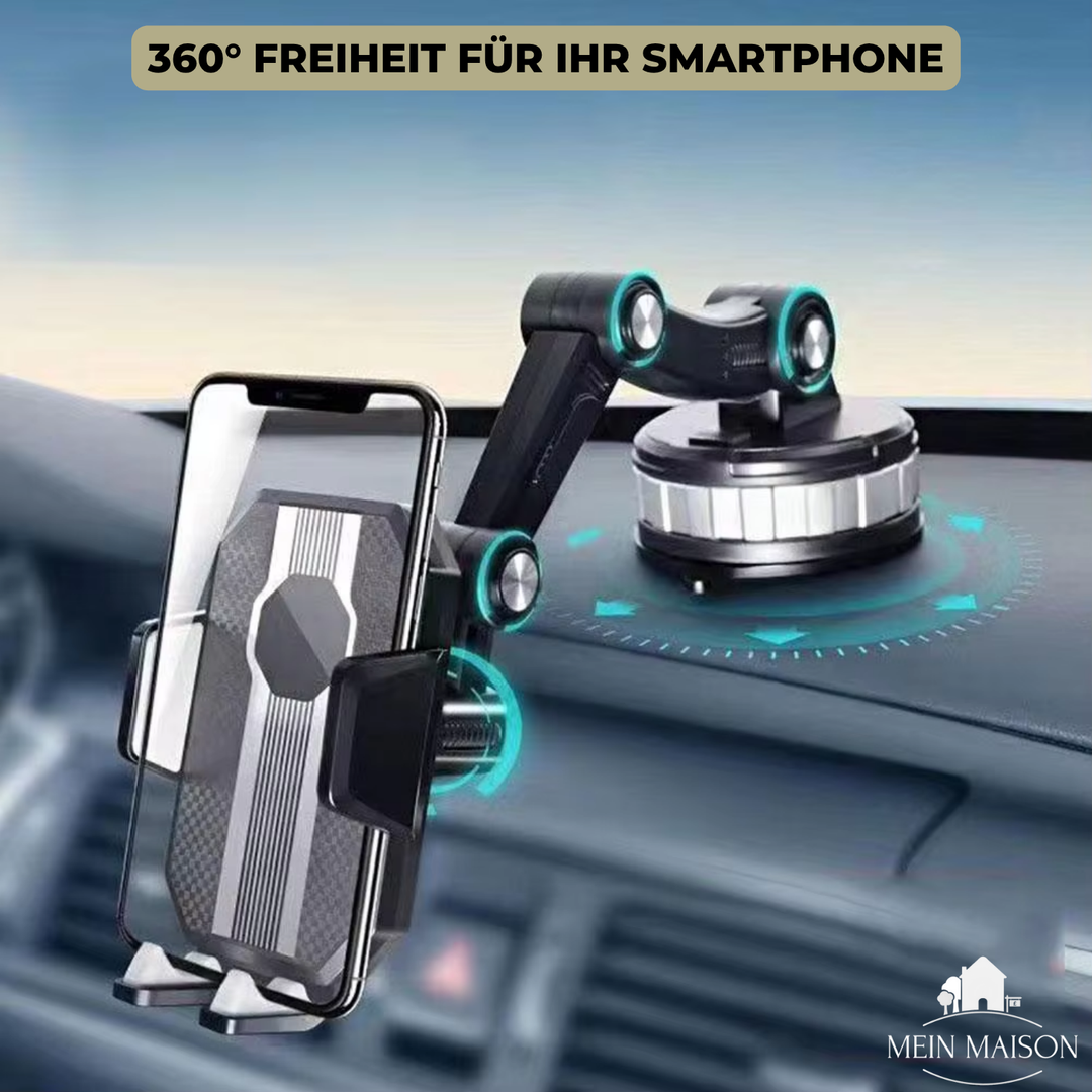 GripTech Autohouder voor Telefoon | Sterke zuignaphechting | 360° Rotatie | Eenhandig te bedienen