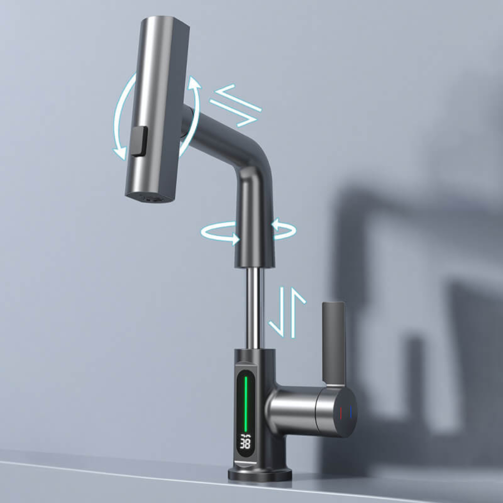 Flexibele LED-kraan voor keuken en badkamer