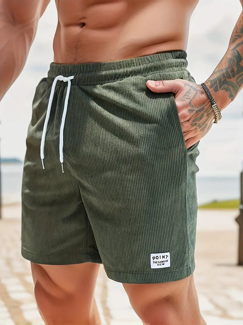 Heren Katoenlook Corduroy Zomershorts