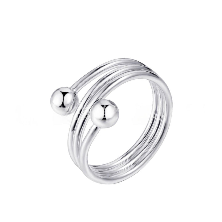 Red Copper Multi-layer Cross-round Bead Ring