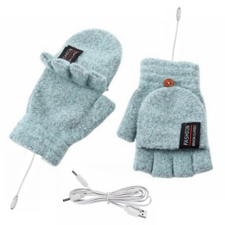 Vingerloze USB-handschoenen, aan twee kanten verwarmd