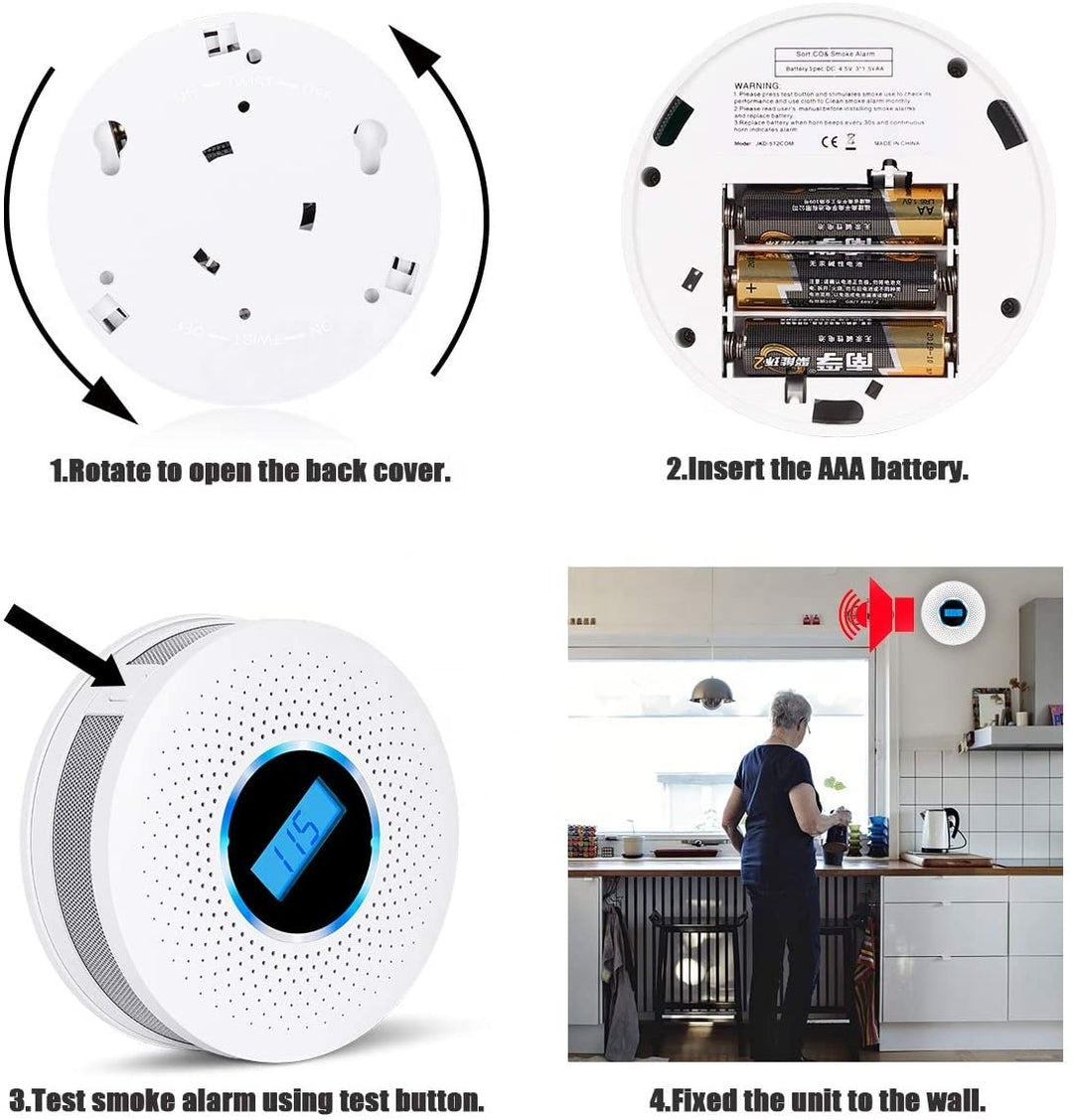 SafeAlert 2-in-1 Melder – Koolmonoxide & Rookmelder Combi voor Maximaal Veiligheid
