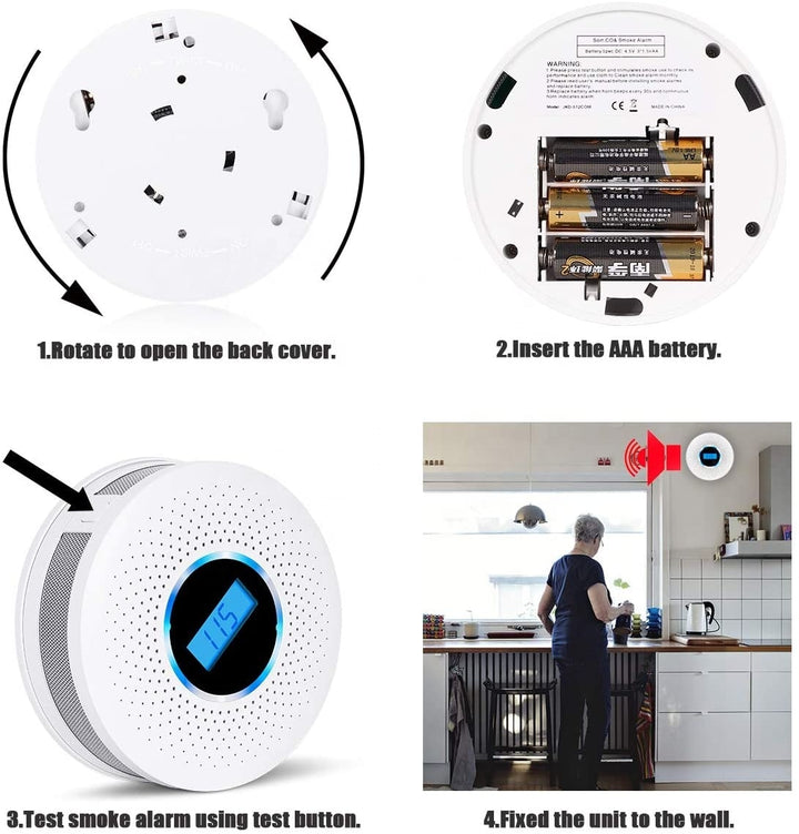 SafeAlert 2-in-1 Melder – Koolmonoxide & Rookmelder Combi voor Maximaal Veiligheid