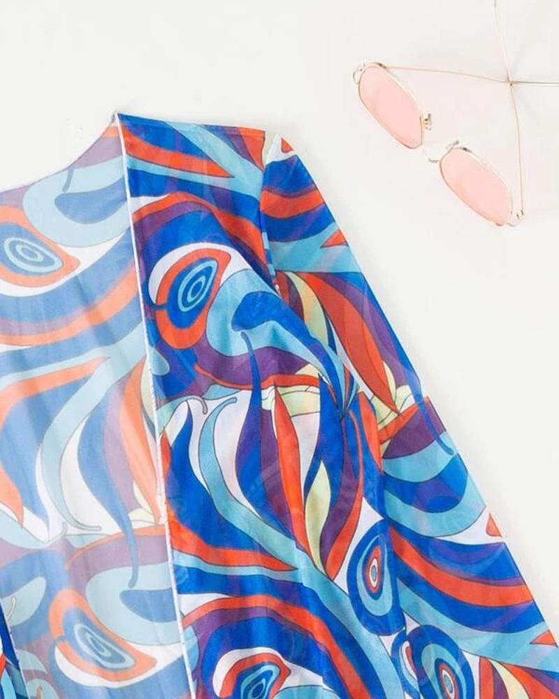 driedelig luxe bikini set lounge set broekje topje bikini met print chique elegant comfortabel strandkleding dames fashion vrouwen