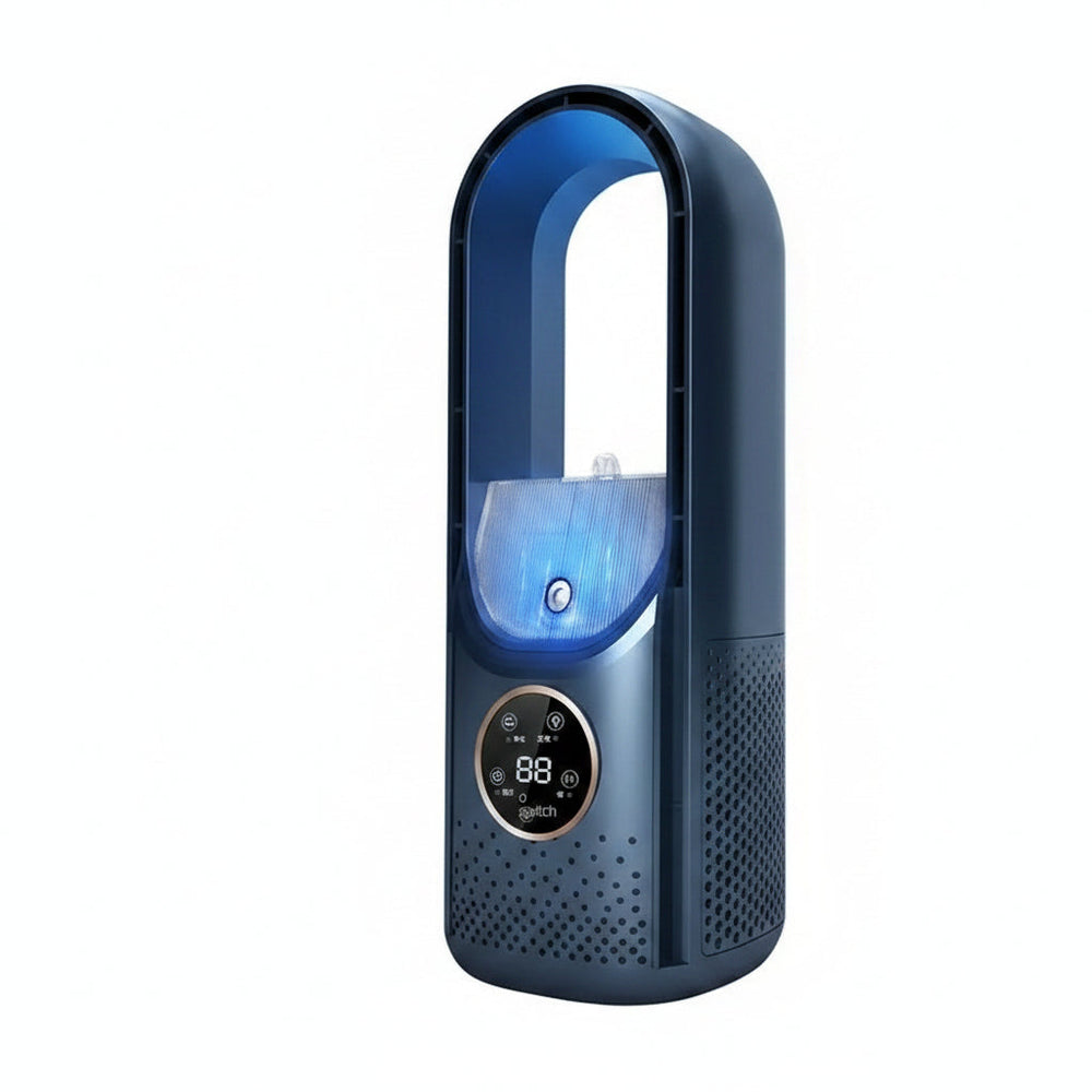 Portable USB Air Cooler Leafless Electric Fan Silent Timer Air Conditioner Cooling Fan Humidifier Conditioning Fan