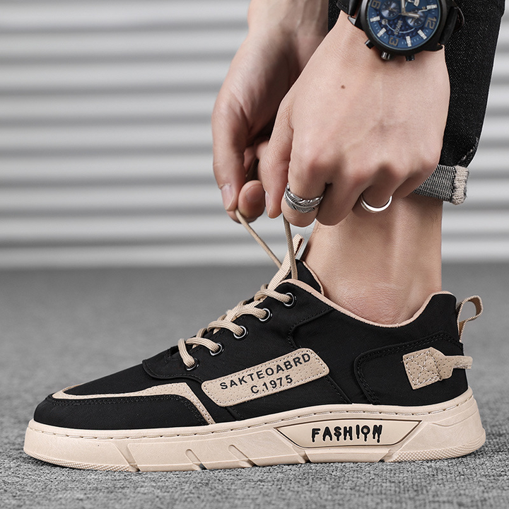 Heren Canvas Sneakers met Handgemaakt Design