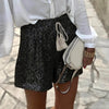 Zomerse Pailletten Shorts met Hoge Taille