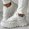 Ademende vetersneakers met sterrenpatroon voor dames