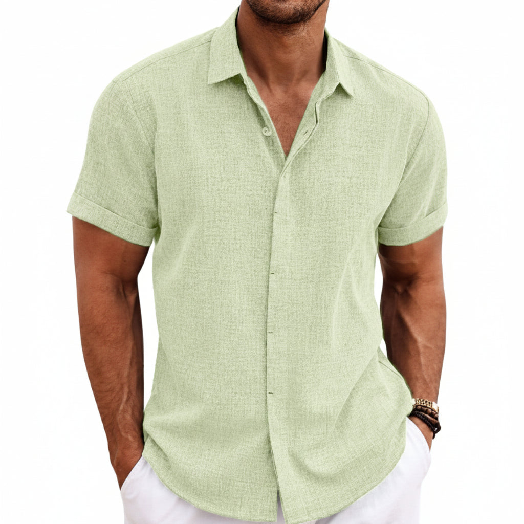 Men's Linen Short Sleeved T-shirt Loose Fitting