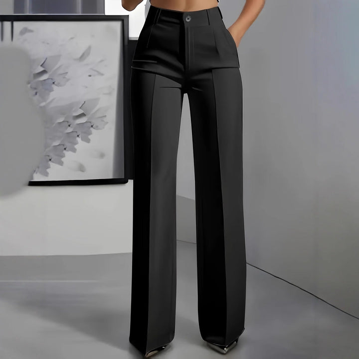 High-waisted Draping Straight-leg Minimalist Suit Trousers
