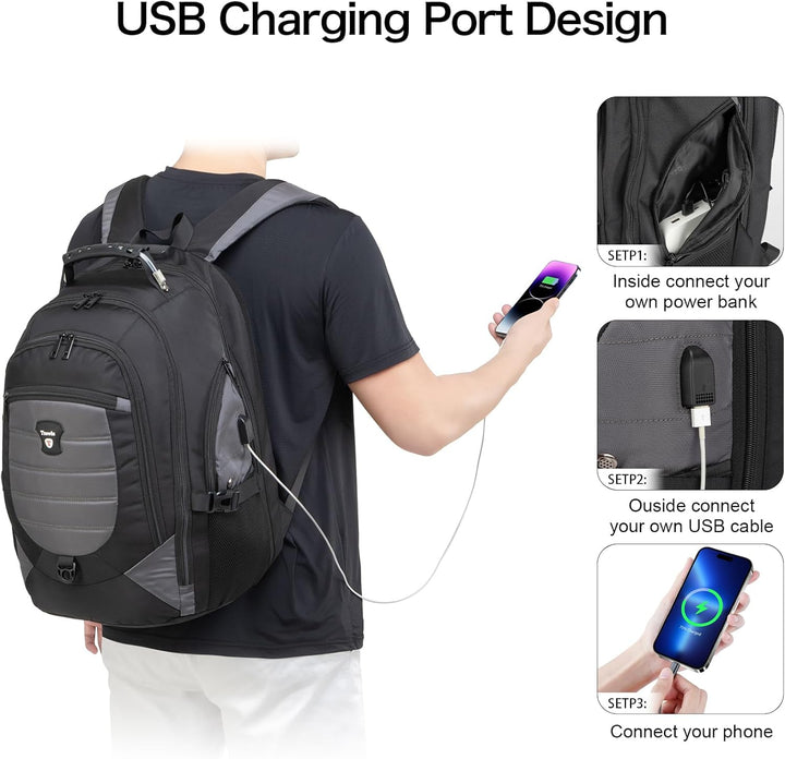 Waterdichte Antidiefstal Laptoprugzak voor Reizen met USB-poort – 45 cm