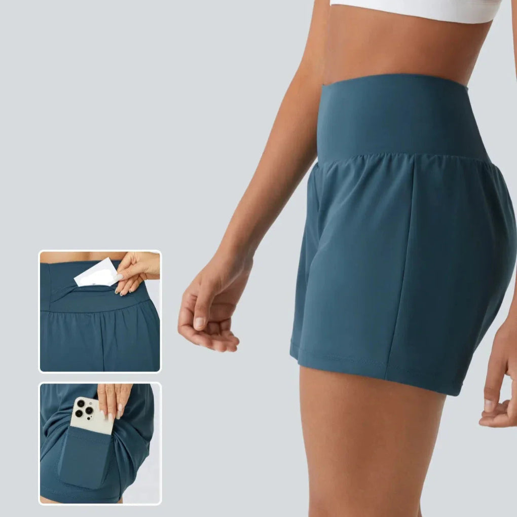 Yogashorts met hoge taille