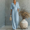 Zomerse casual jumpsuit met V-hals