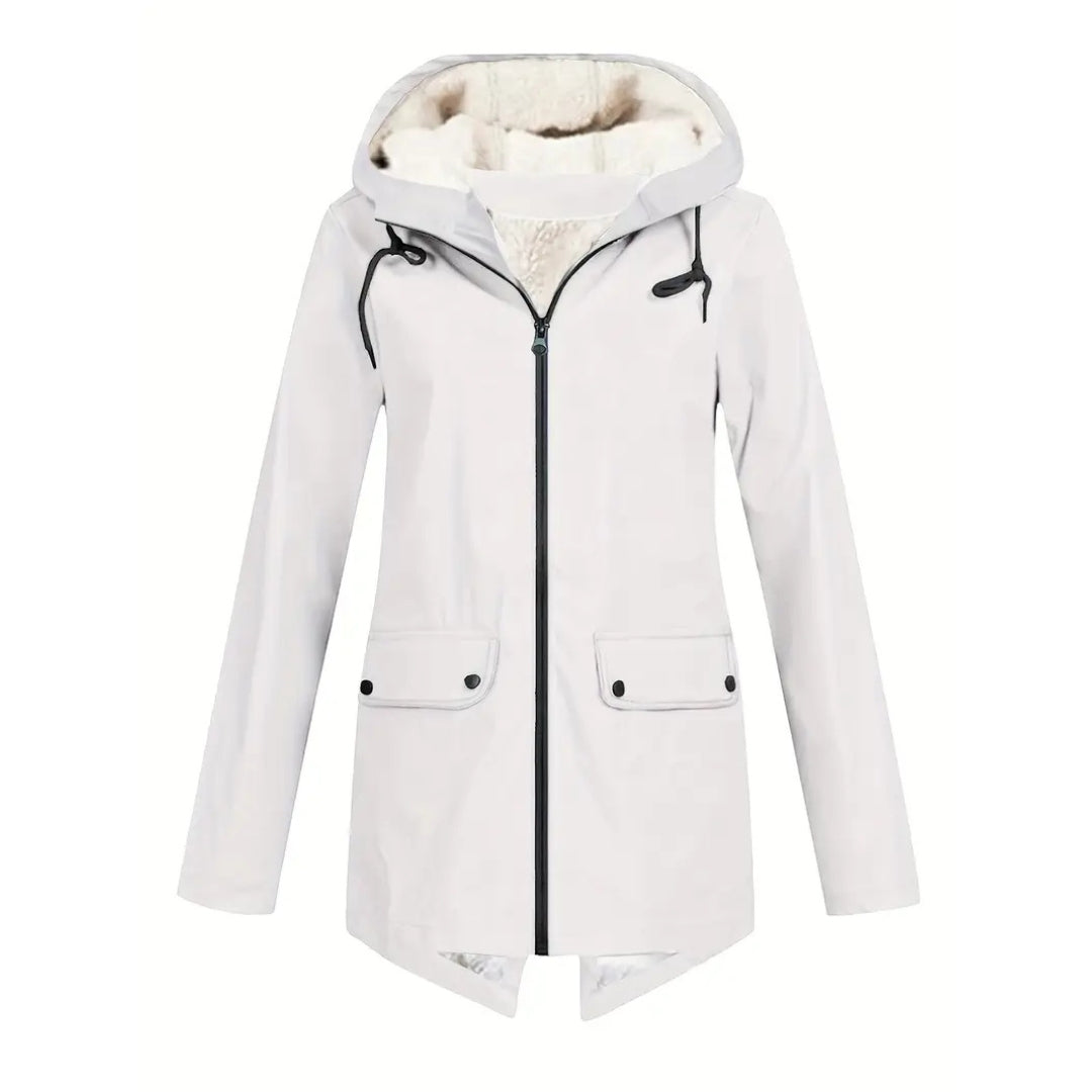 Waterdichte damesjas – fleece gevoerd – met capuchon