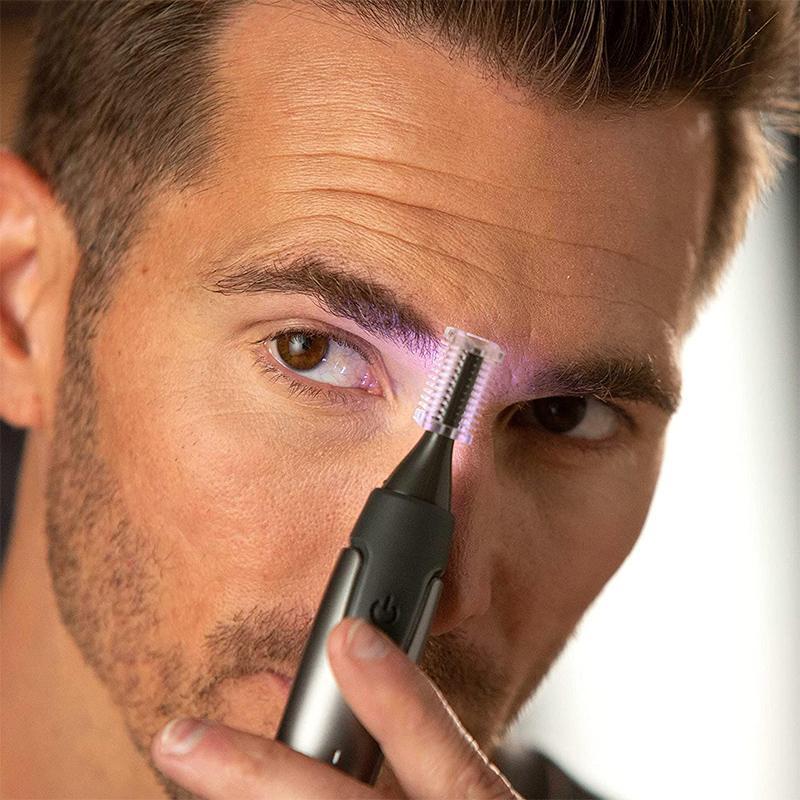 Professionele Ultradunne Precisietrimmer | Roestvrijstalen Titanium Mesjes | Geïntegreerd LED-licht | Micro-oscillatietechnologie | Voor Neus, Oren en Contouren