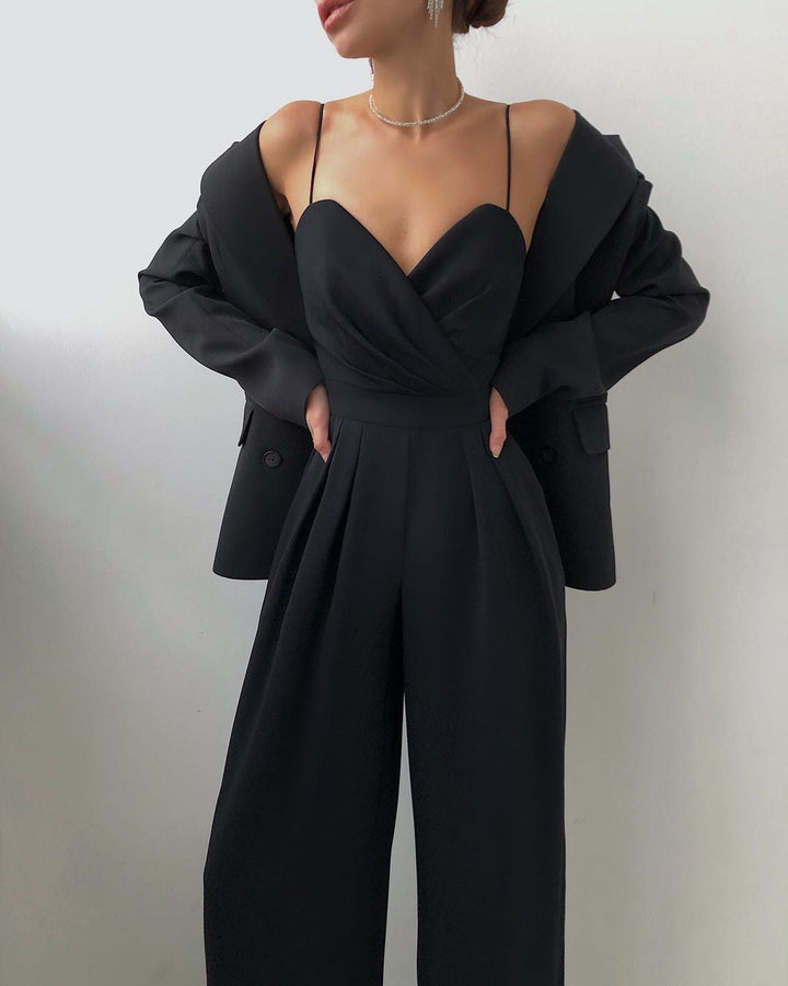 Elegante Jumpsuit met Spaghettibandjes en Wijde Pijpen