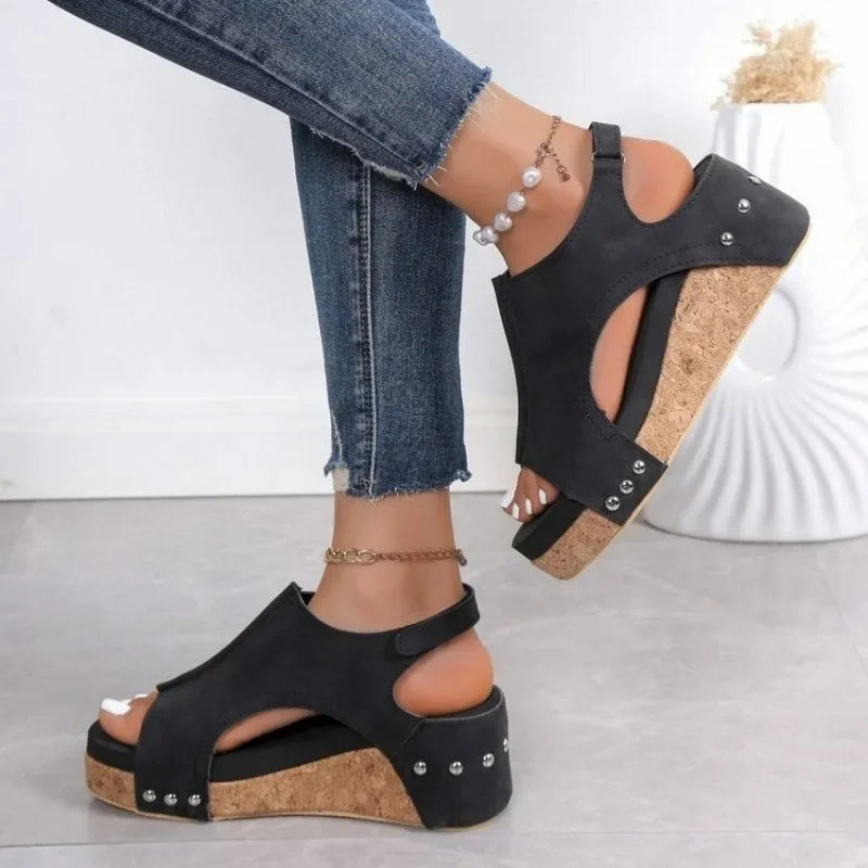 Zomerse wedge sandalen met open teen