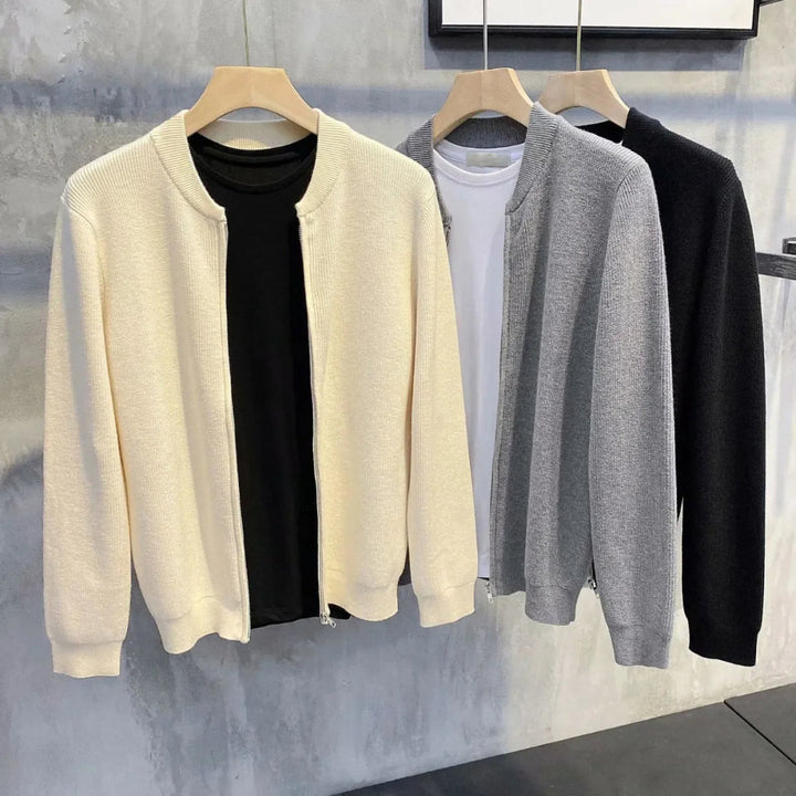 Gebreid herenvest met rits