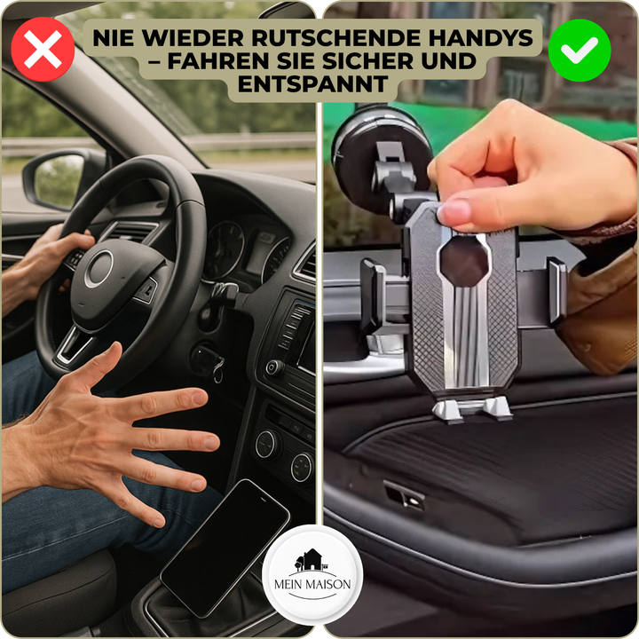 GripTech Autohouder voor Telefoon | Sterke zuignaphechting | 360° Rotatie | Eenhandig te bedienen