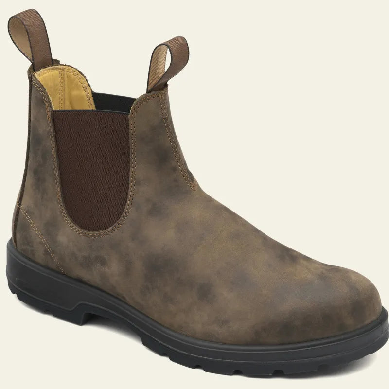 Heren Waterproof Chelsea Laarzen – Zwart Leer, Slip-On Design voor Casual en Regenachtig Weer