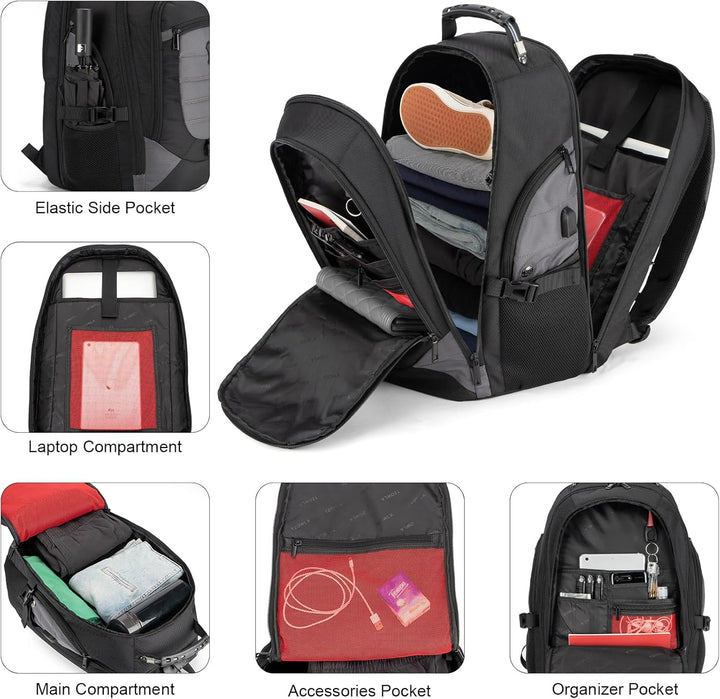 Waterdichte Antidiefstal Laptoprugzak voor Reizen met USB-poort – 45 cm