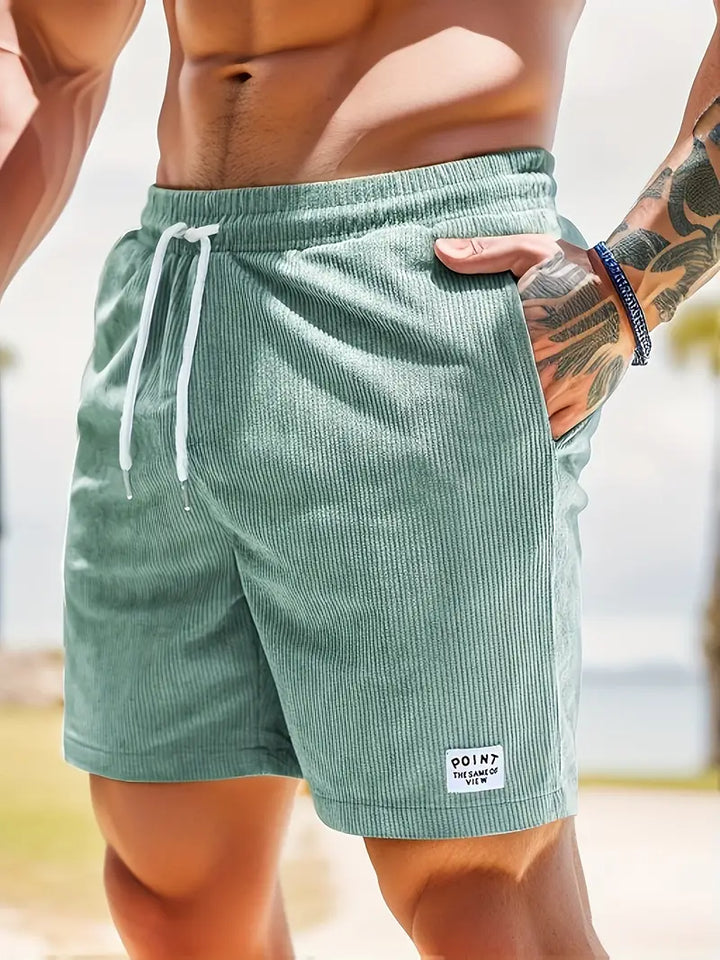 Heren Katoenlook Corduroy Zomershorts