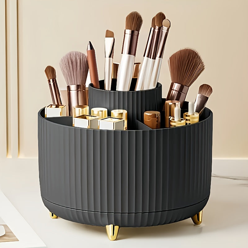 360° Rotating Make-up Organizer - Duurzame Kunststof Cosmetica Opbergdoos met 5 Vakken - Celeste
