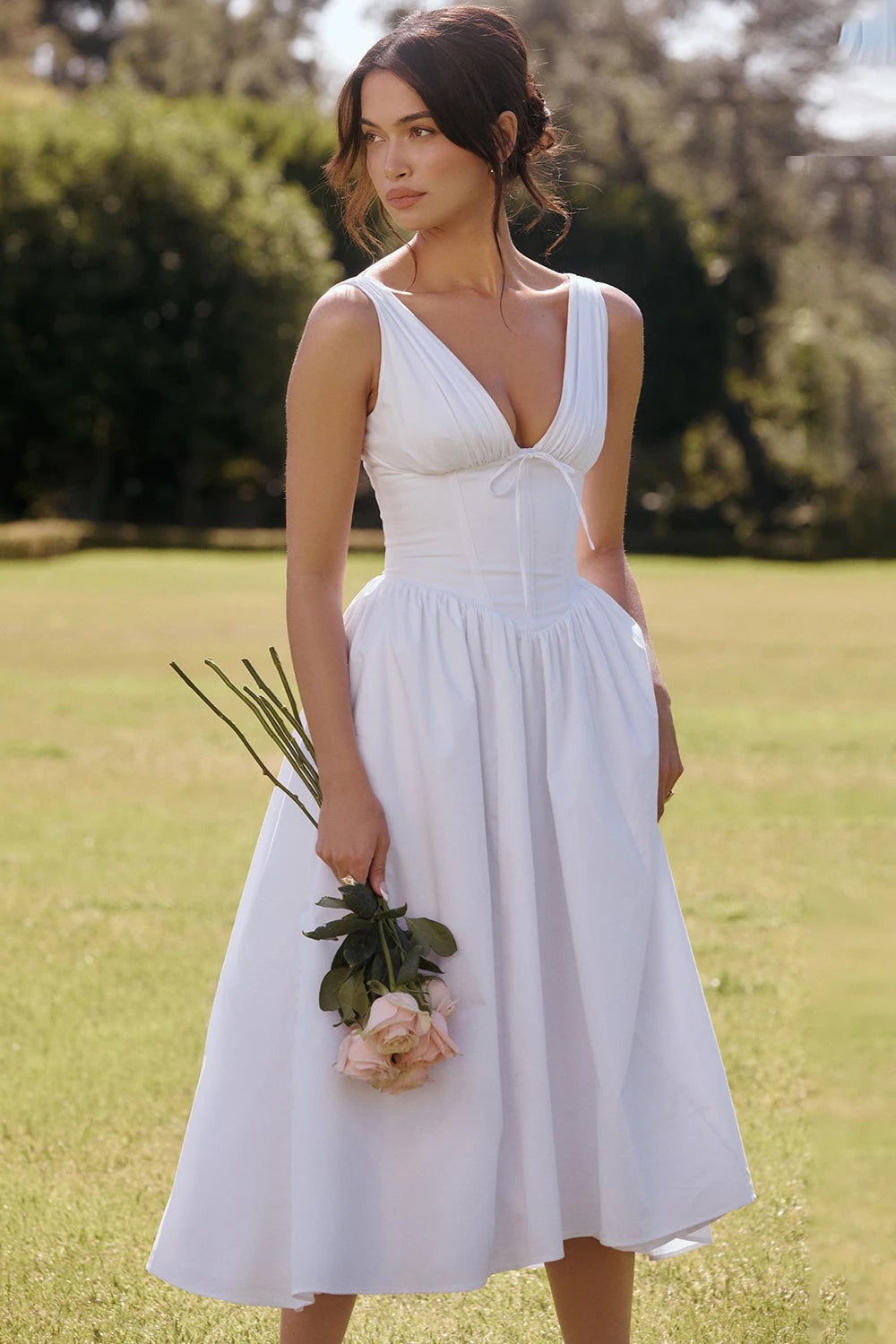 Lange halterjurk met kanten afwerking Dames - ideaal voor de lente en zomer!
