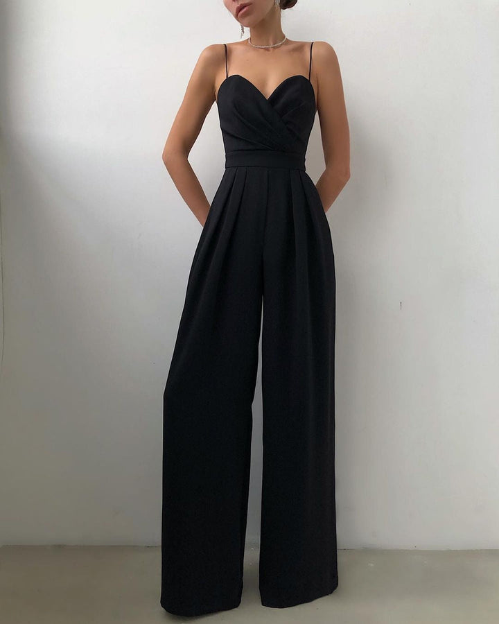 Elegante Jumpsuit met Spaghettibandjes en Wijde Pijpen