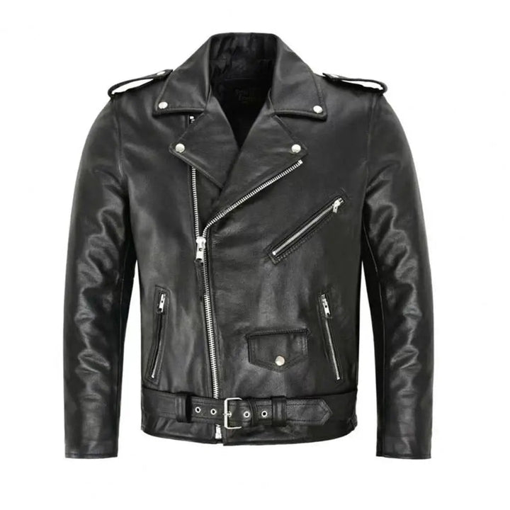 Slim Fit Imitatieleer Jas voor Heren