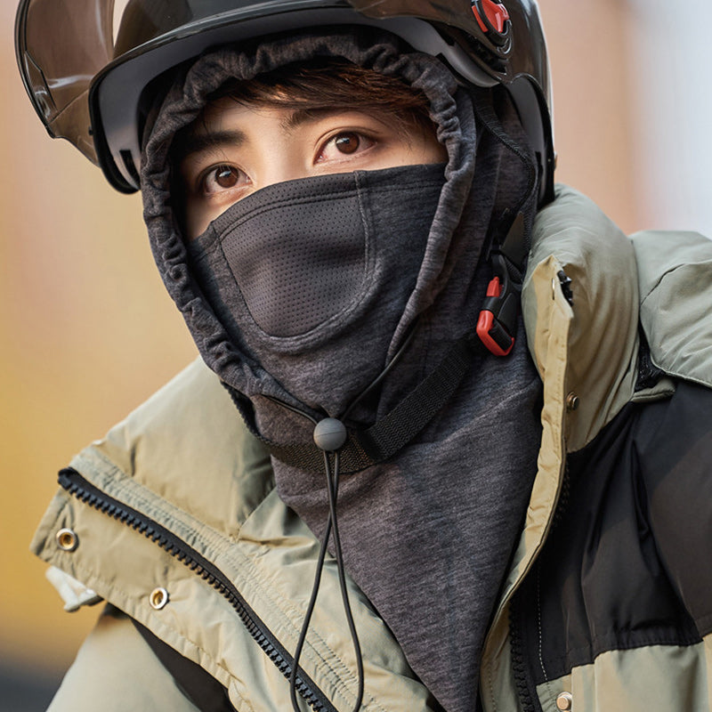 Winddicht gezichtsmasker met capuchon en nekwarmer voor fietsen