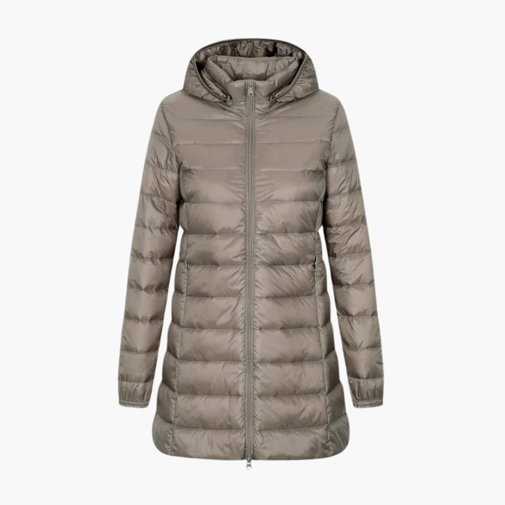 Dames Winter Donsjack met Capuchon en Lange Snit