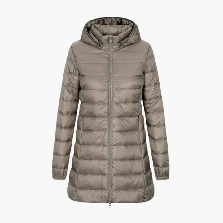 Dames Winter Donsjack met Capuchon en Lange Snit