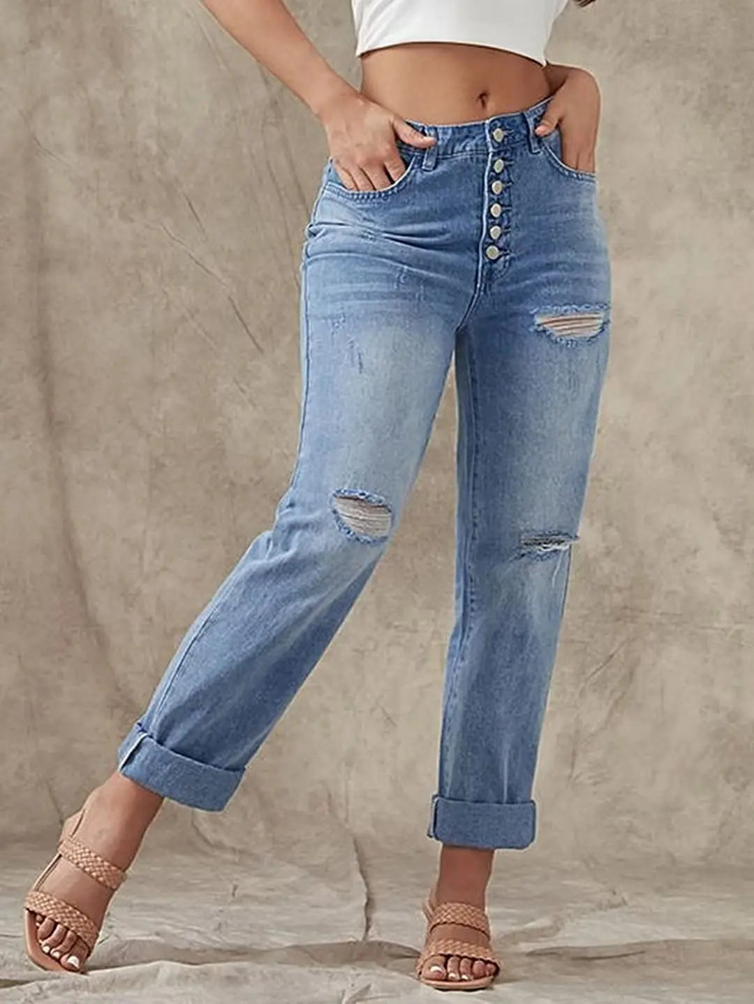 Rechte jeans met lage taille voor Vrouwen