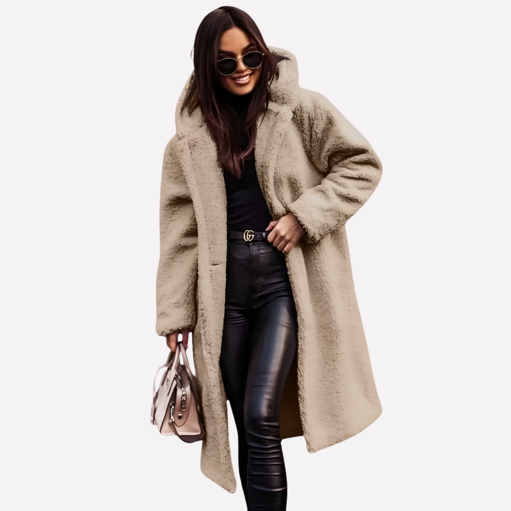 Dames Hooded Coat met Knopsluiting