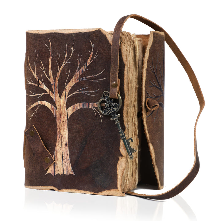 Vintage Handgemaakt Notitieboek met Leerlook en Slotsluiting – Voor Creatieve Geesten
