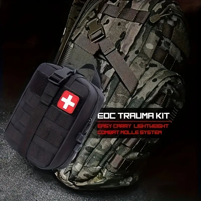 SurviPack 156-delige 30-in-1 Eerste Hulp Kit – Complete Overlevingskit voor Thuis, Kamperen, Wandelen en Reizen, Multifunctionele Draagtas