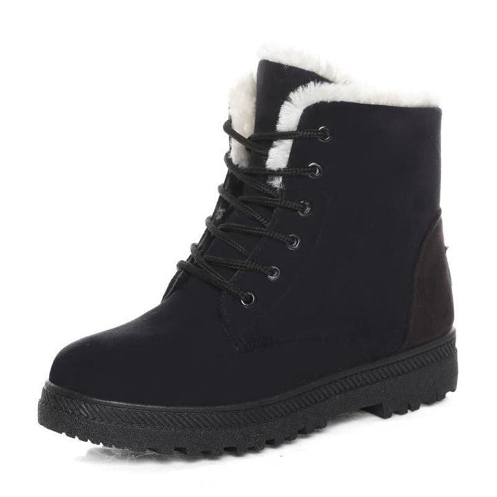 Hoge snowboots voor dames met veters en warme wolvoering