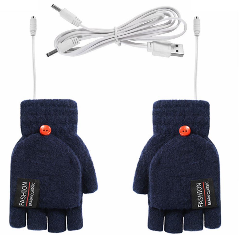 Vingerloze USB-handschoenen, aan twee kanten verwarmd