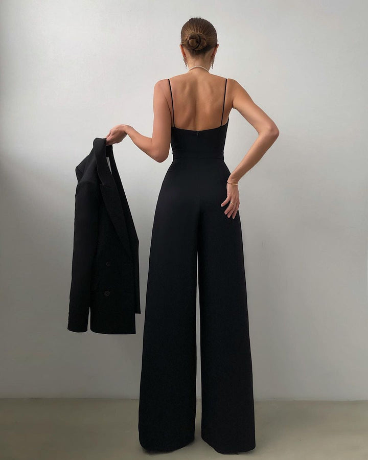 Elegante Jumpsuit met Spaghettibandjes en Wijde Pijpen