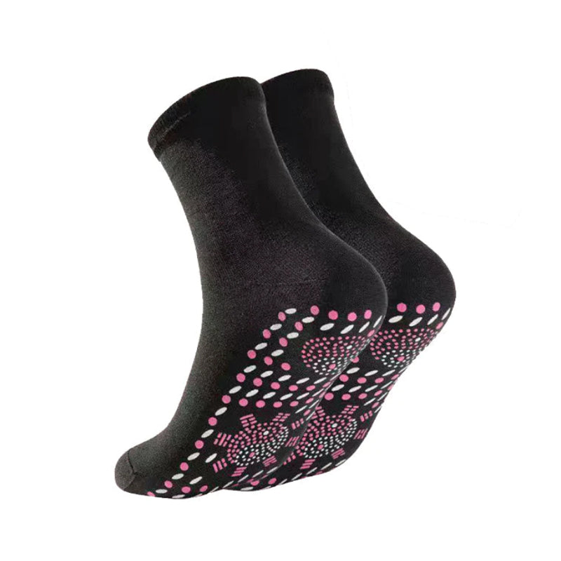 Zelfverwarmende sokken met toermalijn en acupressuurnopjes