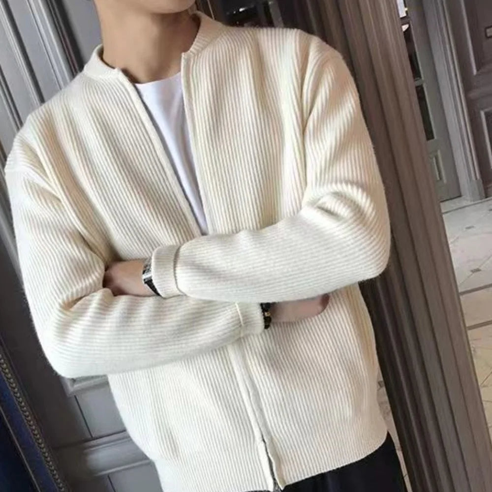 Gebreid herenvest met rits