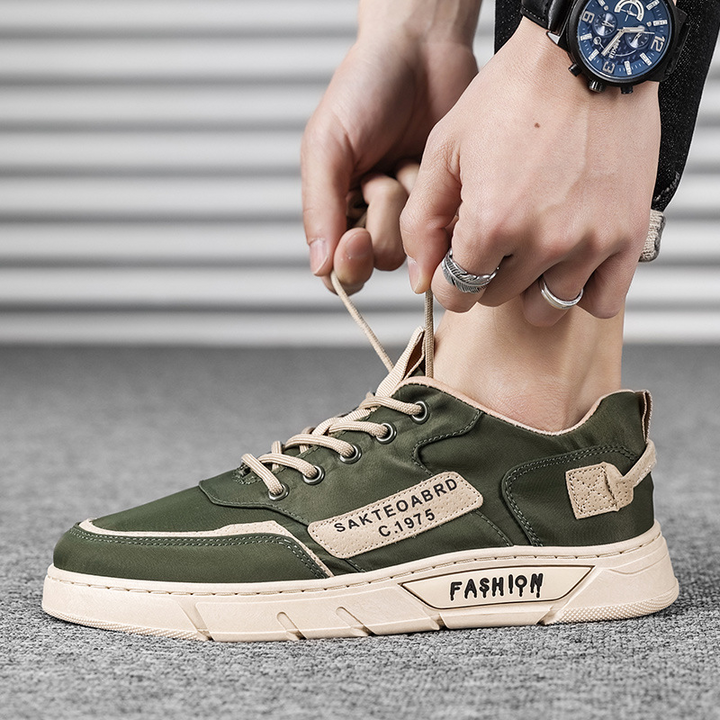 Heren Canvas Sneakers met Handgemaakt Design