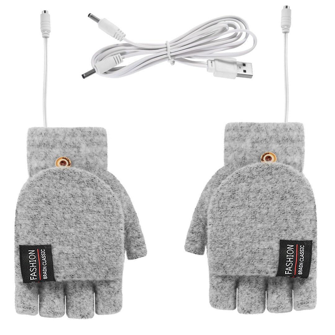 Vingerloze USB-handschoenen, aan twee kanten verwarmd