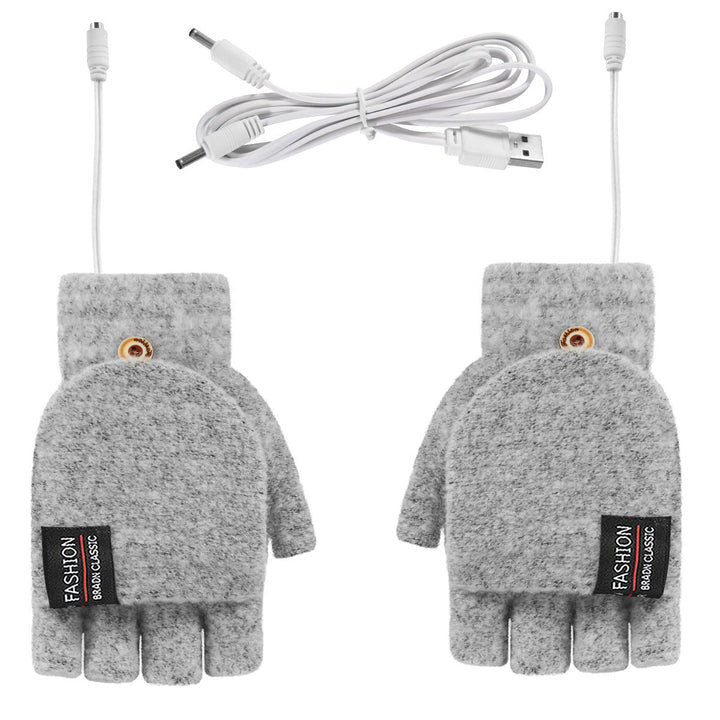 Vingerloze USB-handschoenen, aan twee kanten verwarmd
