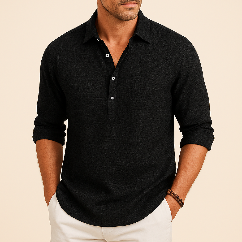 Heren los overhemd met lange mouwen voor casual gebruik